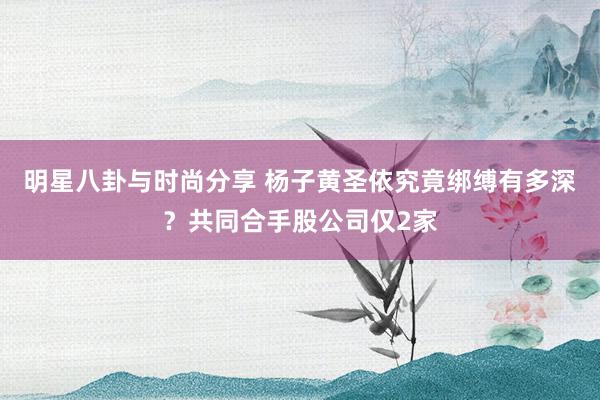 明星八卦与时尚分享 杨子黄圣依究竟绑缚有多深？共同合手股公司仅2家