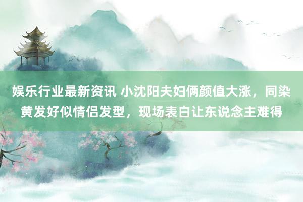 娱乐行业最新资讯 小沈阳夫妇俩颜值大涨，同染黄发好似情侣发型，现场表白让东说念主难得