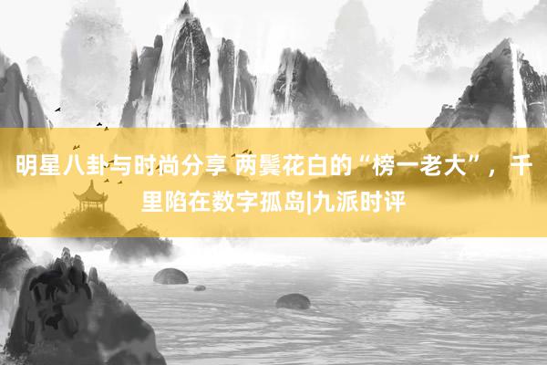 明星八卦与时尚分享 两鬓花白的“榜一老大”，千里陷在数字孤岛|九派时评