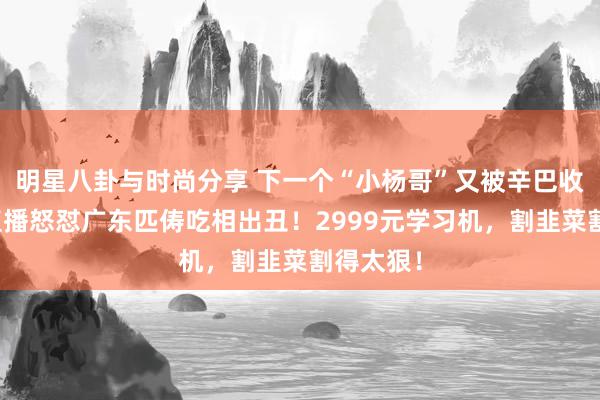 明星八卦与时尚分享 下一个“小杨哥”又被辛巴收拢了？直播怒怼广东匹俦吃相出丑！2999元学习机，割韭菜割得太狠！